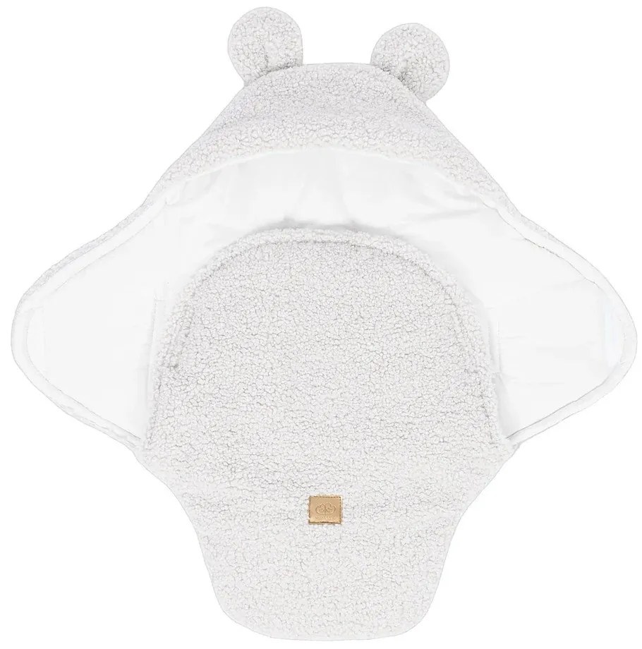 Păturică de înfășat fildeș din sherpa 45x80 cm – Meowbaby