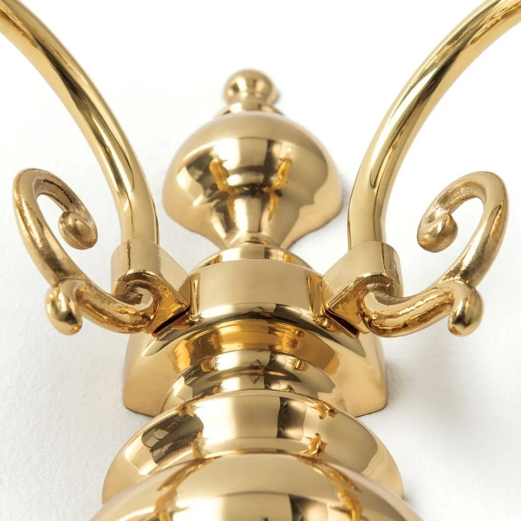 Aplica de perete cu 2 brate design clasic FLAMISCH, alama lucioasa