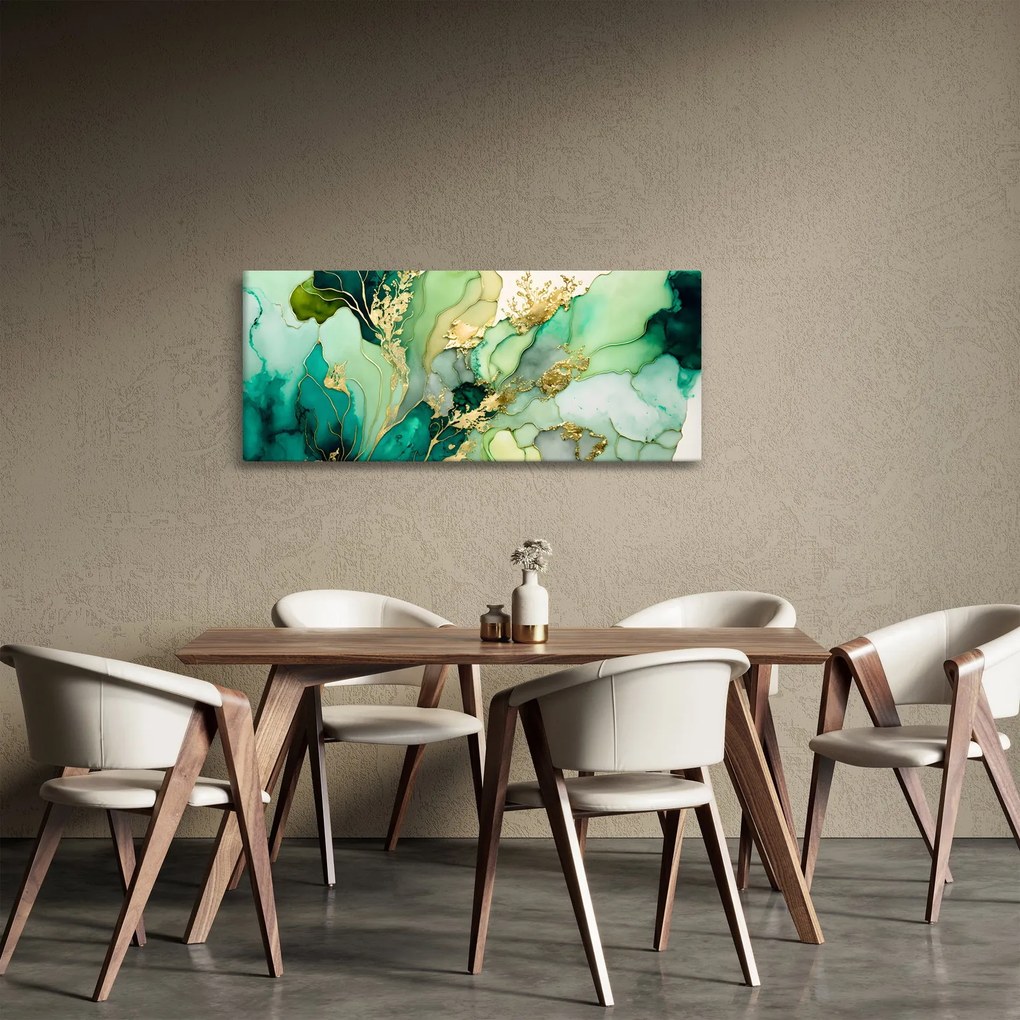Tablou - Abstractizare verde (120x50 cm)
