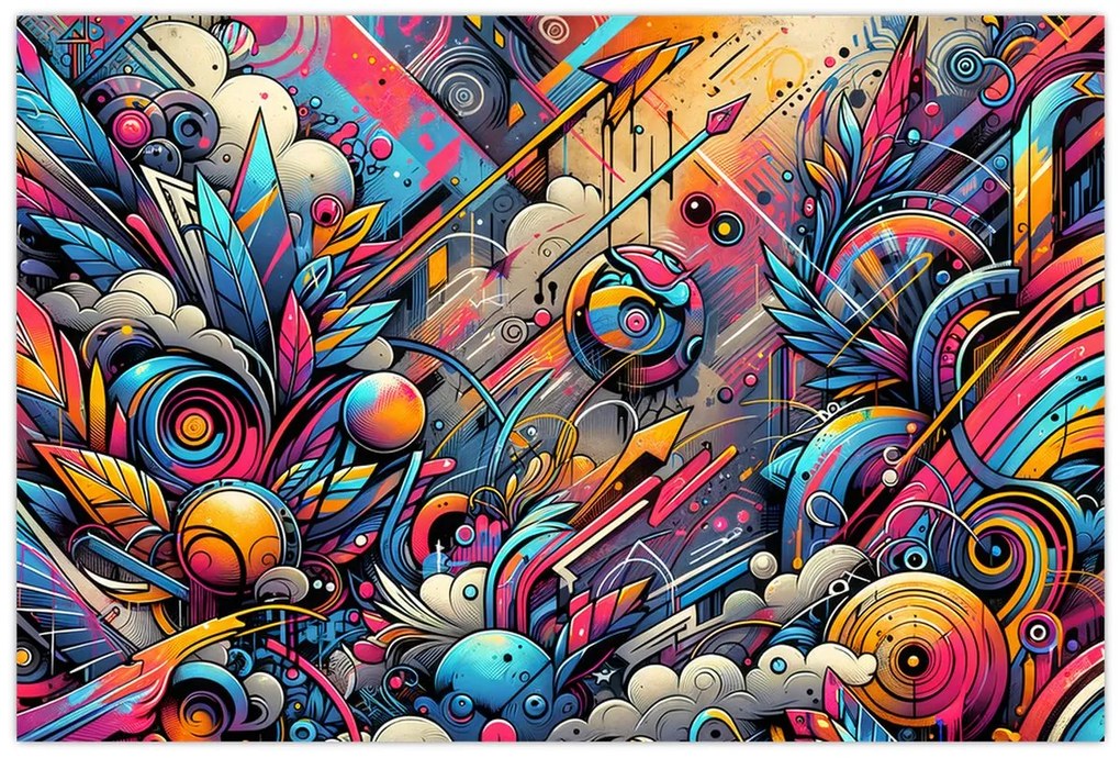 Tablou - Graffiti multicolor (90x60 cm)