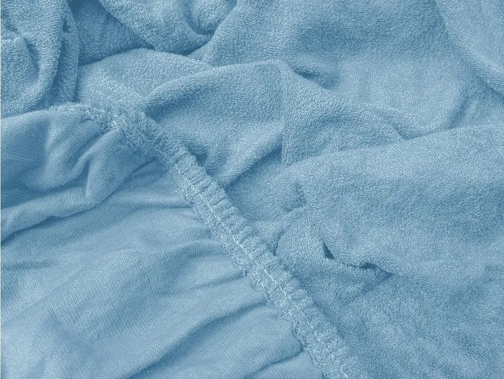 Cearsaf din frote POLY bleu 90 x 200 cm