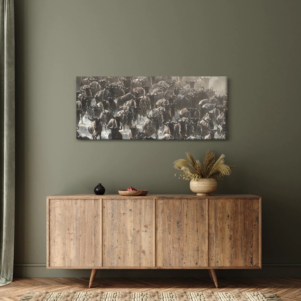 Tablou - Turmă de antilope sălbatice (120x50 cm)
