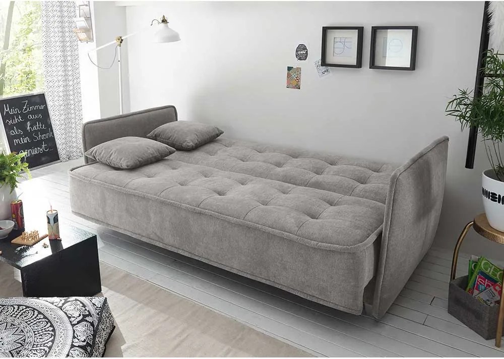 CANAPEA EXTENSIBILA ABEL, 216X95X95 CM, MATERIAL TEXTIL, CULOARE GRI, SEZUT ARCURI BONELL