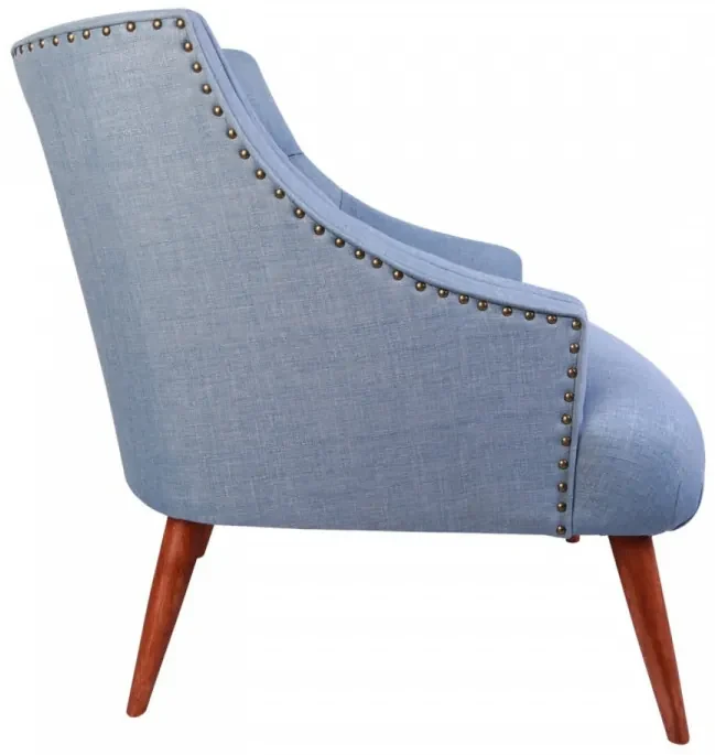 Fotoliu, Lemn Solid, Lamont, Albastru Indigo