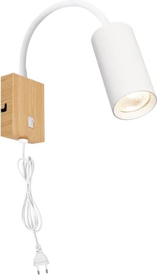 Brilagi - Aplică de perete flexibilă SELE 1xGU10/30W/230V alb/decor stejar