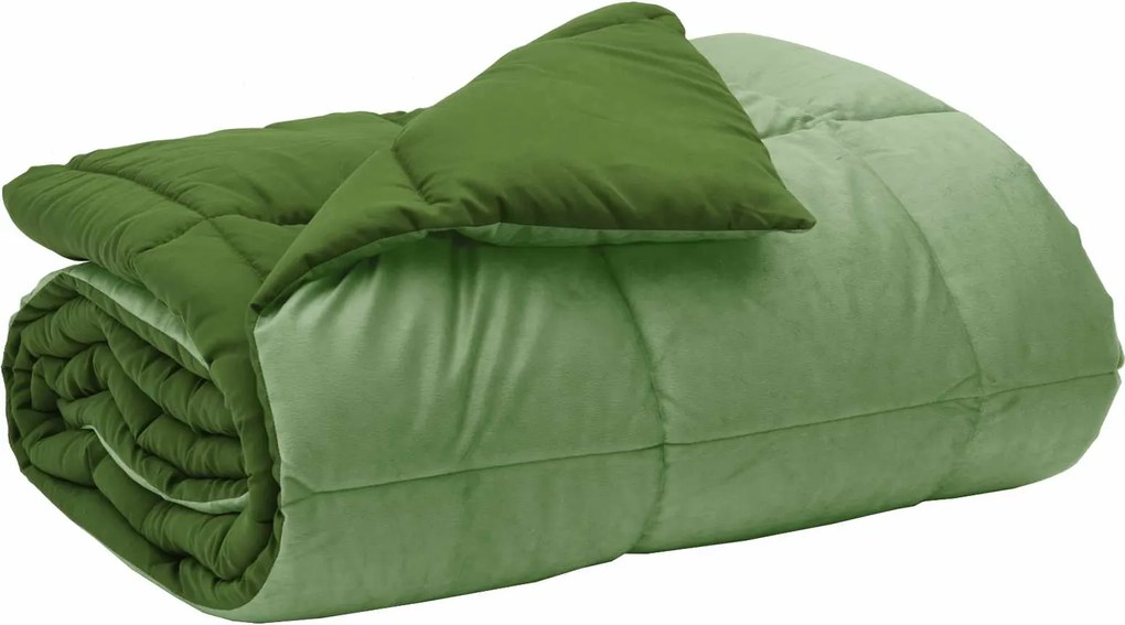 vidaXL Duvet de iarnă Patos Verde 200 x 200 cm Microfibră
