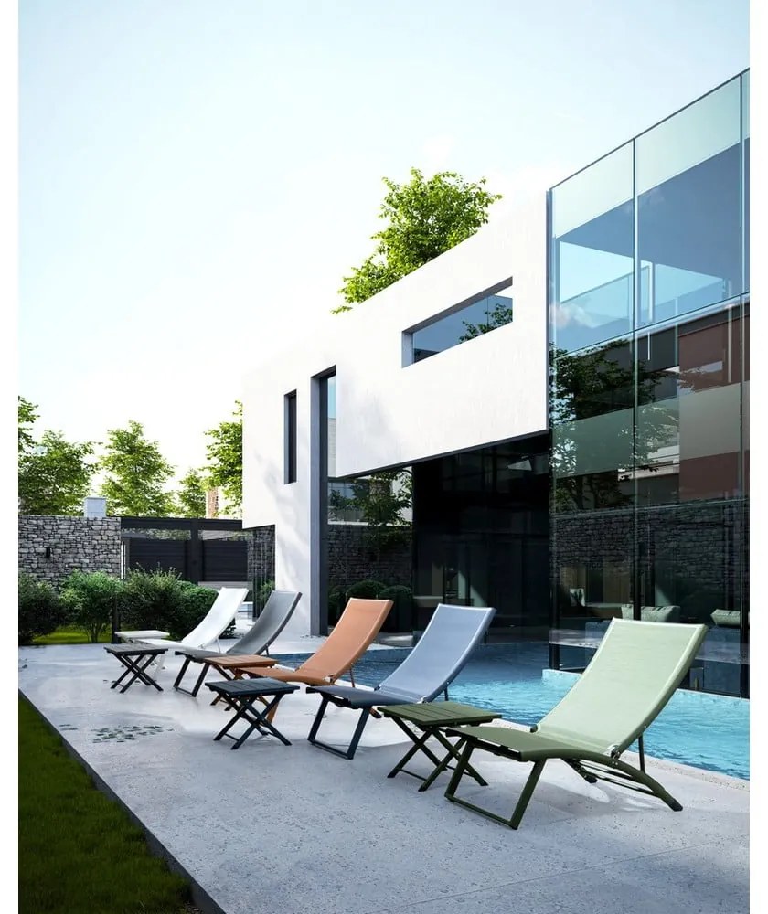 Șezlong de grădină alb din metal Taylor – Bizzotto