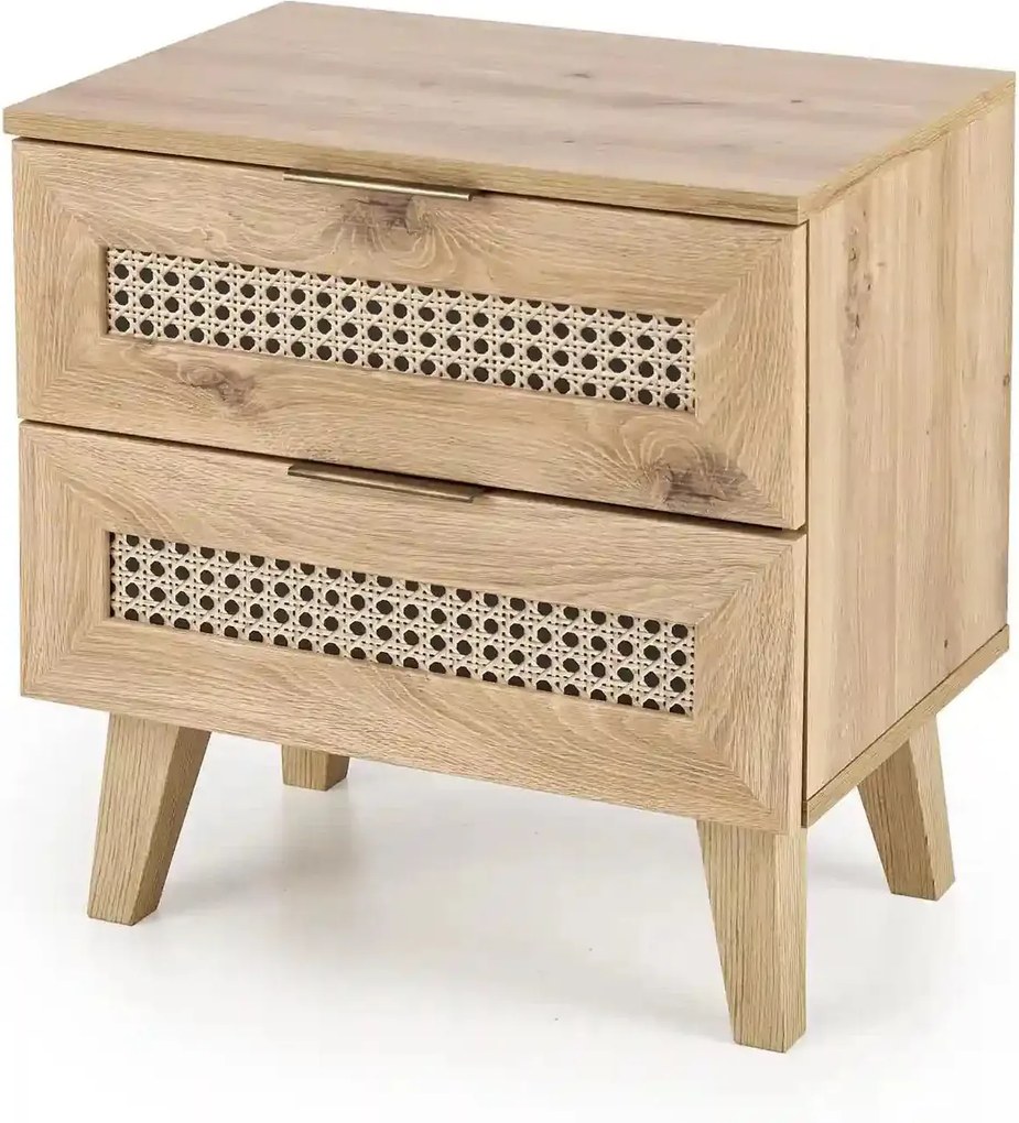 Noptiera Borneo, stejar artisan, PAL laminat, 50x34x52 cm