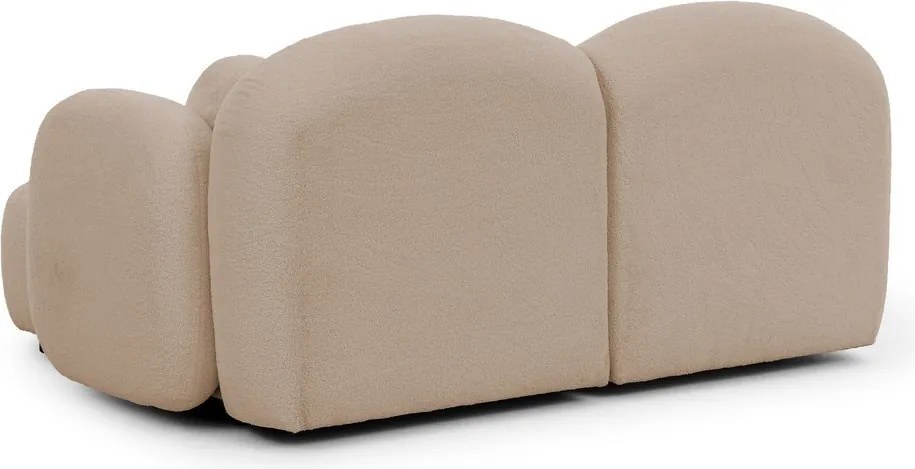 Colțar maro deschis cu tapițerie din țesătură bouclé (cu colț pe partea dreaptă/cu șezlong) Orbit – Ropez