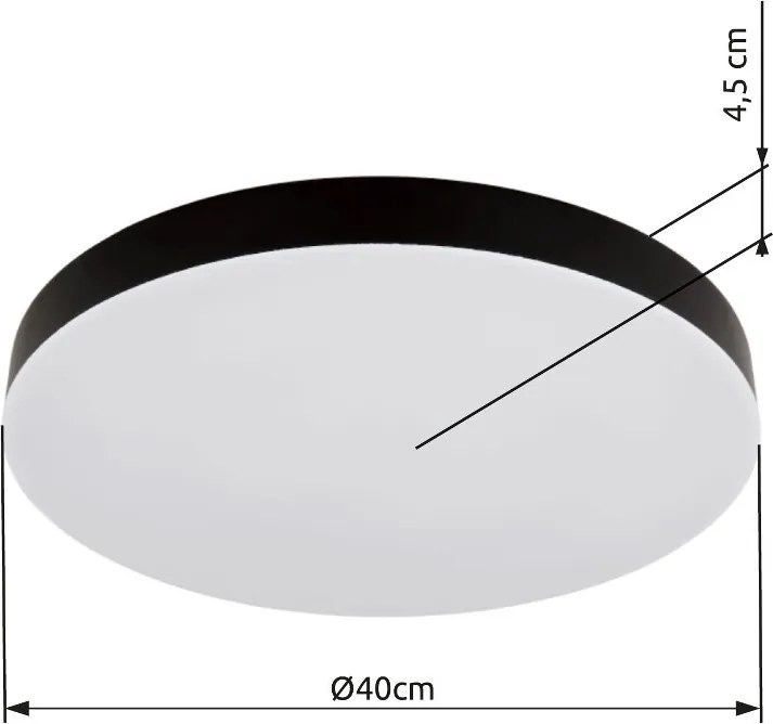 Plafoniera LED design circular MATTHEW negru