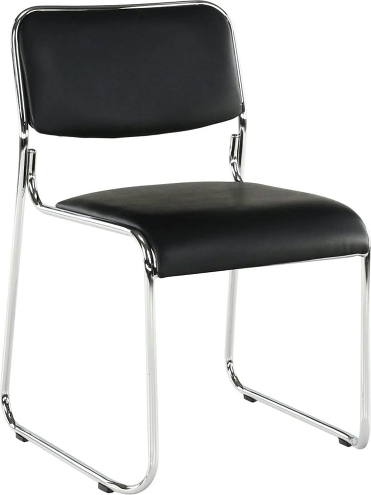 Scaun BULUT, negru, piele ecologica/metal, 50x56x76 cm