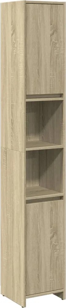 vidaXL Dulap de baie, stejar sonoma, 30x30x183,5 cm, PAL