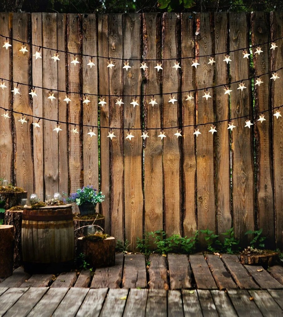 DecoKing Lanternă de Crăciun cu steluțe, alb cald,100 LED