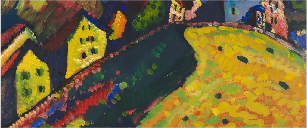 Tablou - Vasily Kandinsky, Houses at Murnau, reproducere (120x50 cm)