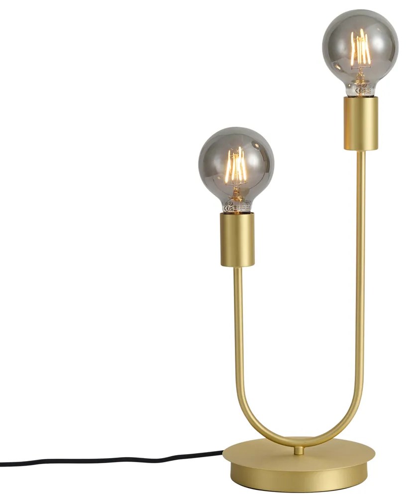 Lampă de masă Art Deco alamă 2 lumini - Tuning
