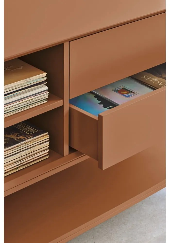 Comodă TV neagră 175x74x45 cm Platt – Teulat