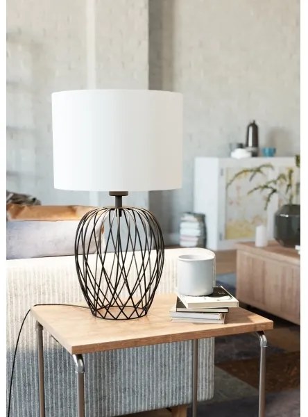 Lampă de masă NIMLET 1xE27/40W/230V albă Eglo 43652