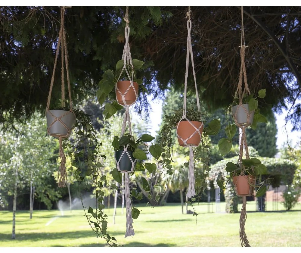 Suport suspendat pentru ghiveci de flori din material textil ø 10 cm (înălțime 120 cm) Macramé – Artevasi