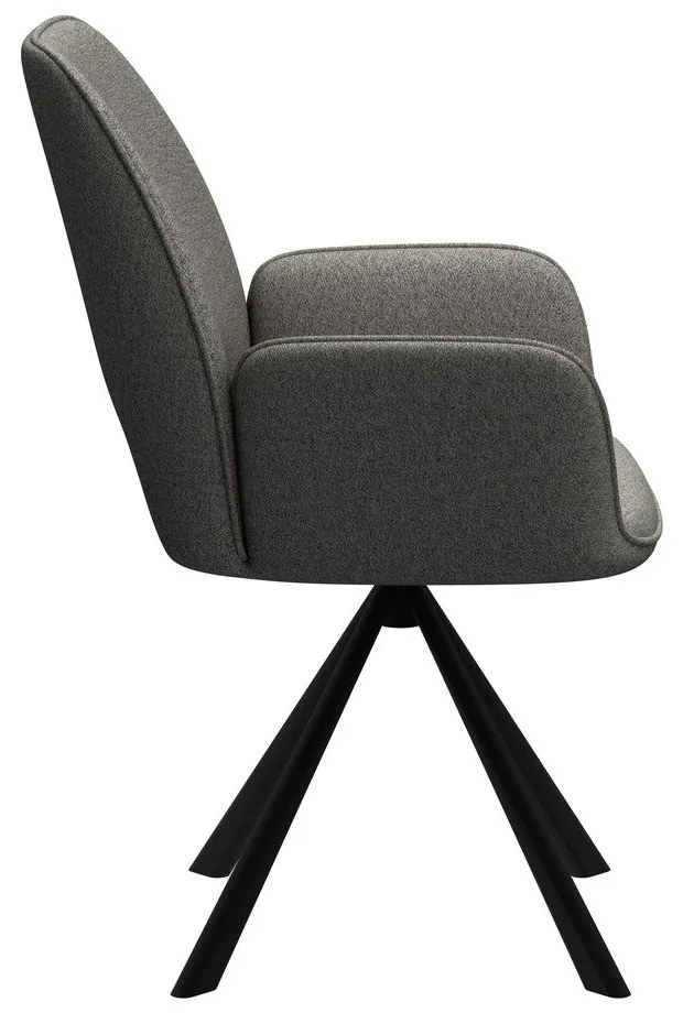 Scaun de sufragerie gri închis cu cotiere Graham – Actona