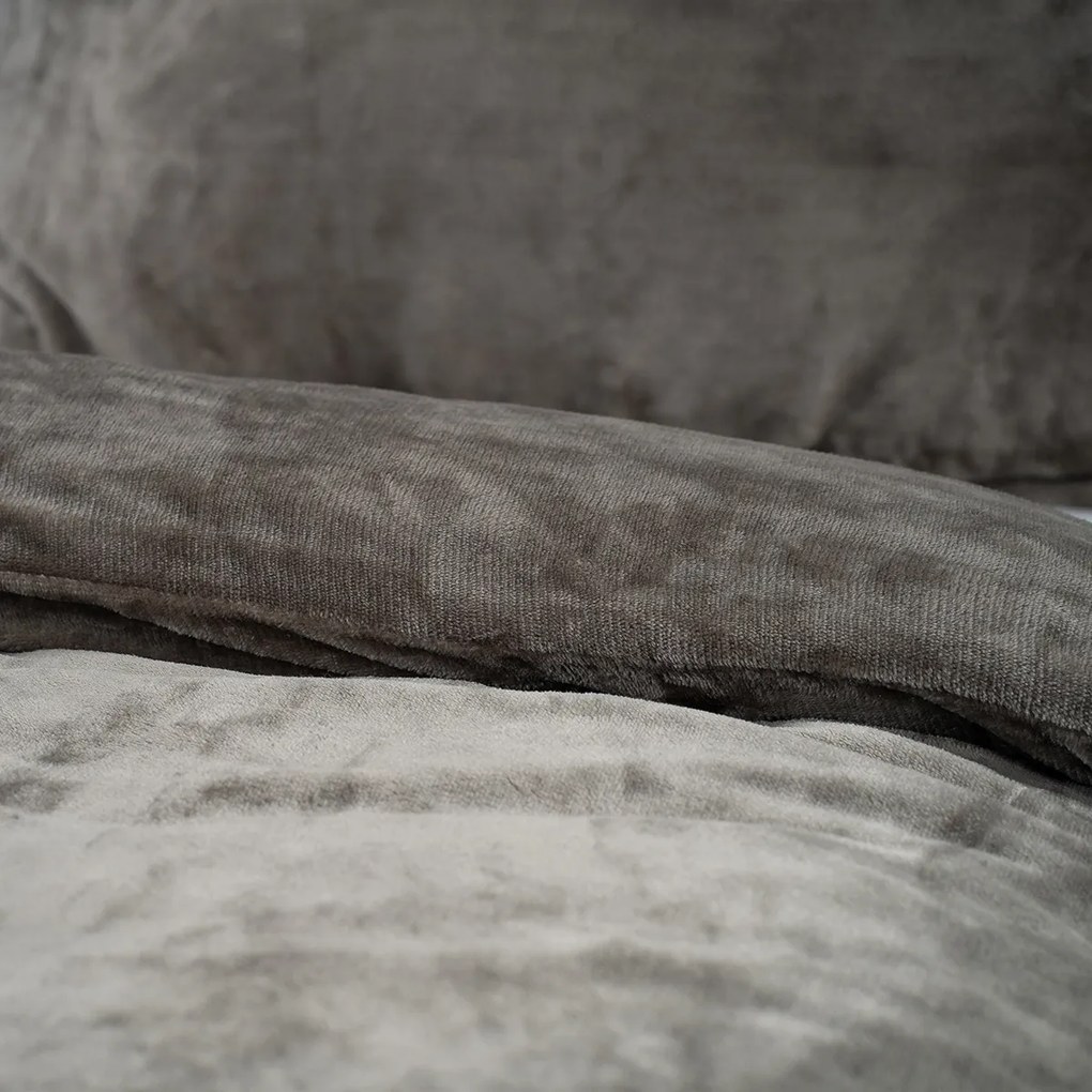 Lenjerie de pat din microflanel 4Home gri, 140 x 220 cm, 70 x 90 cm