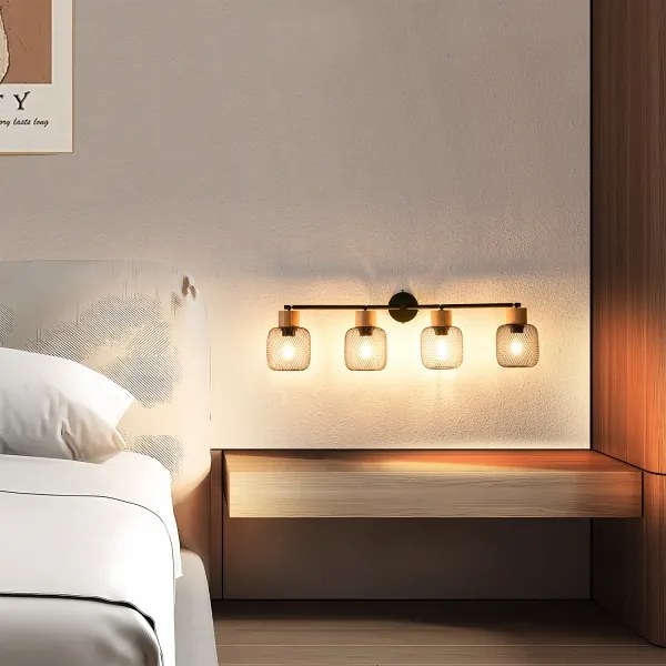 Brilagi - Plafonieră cu spoturi BASKLITE 4xE27/15W/230V lemn/negru