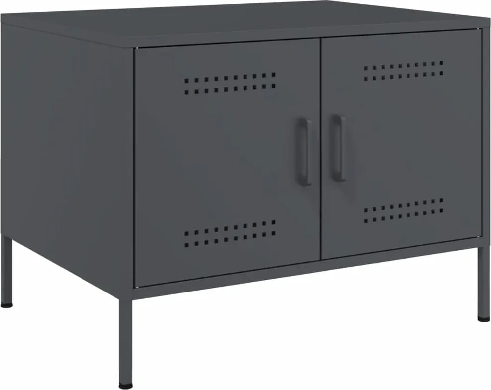 vidaXL Măsuță de cafea, antracit, 68x50x50,5 cm, oțel