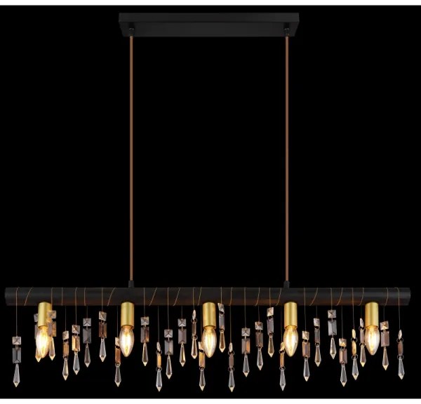 Globo 15532-5HB - Candelabru suspendat pe cablu KIRA, 5xE14/40W/230V, negru