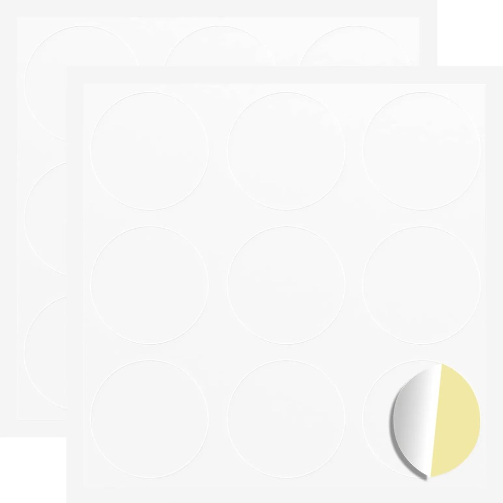 vidaXL Autocolant 2 pcs Alb Ø 20 x 0,5 mm Hârtie