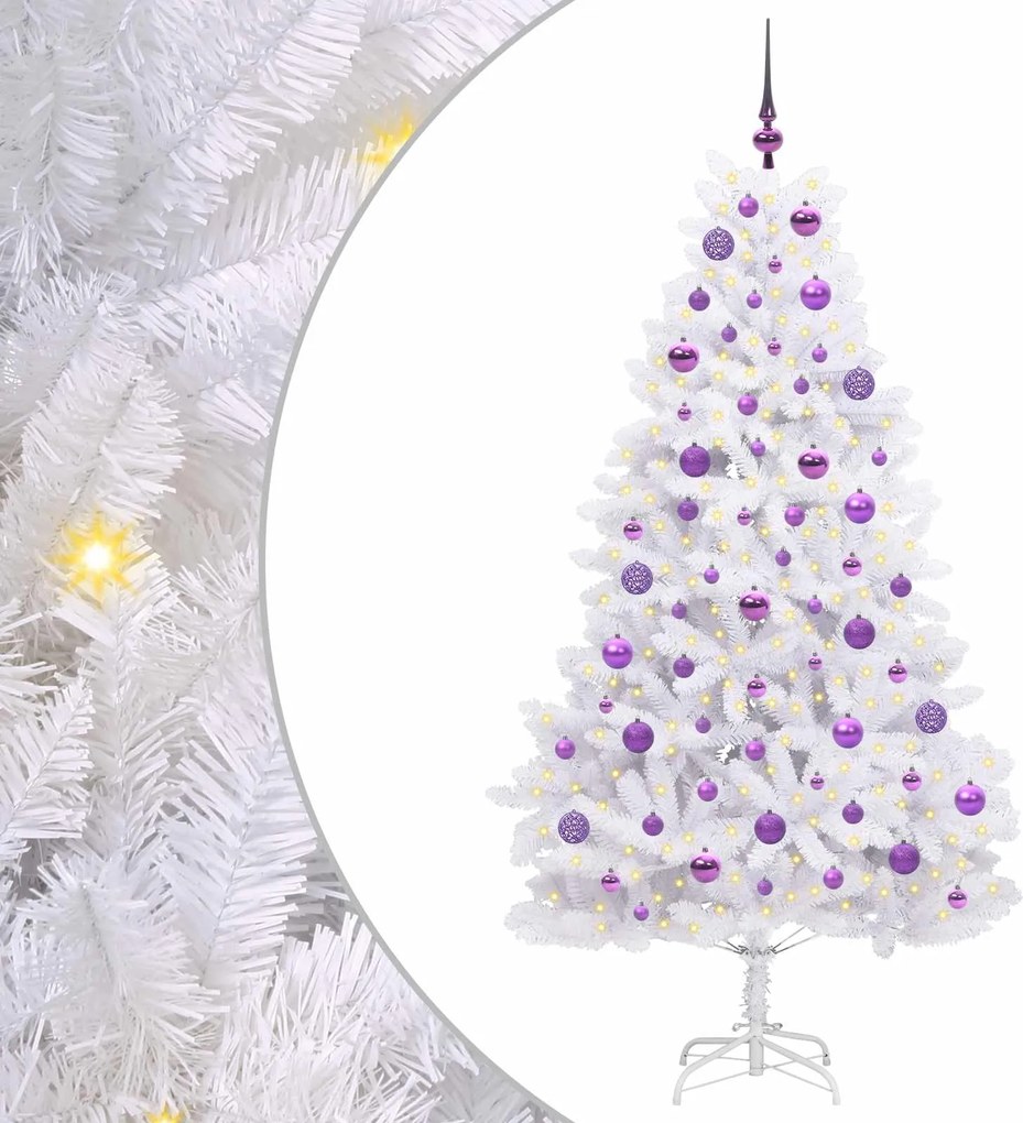 vidaXL Brad de Crăciun artificial cu ramuri articulare Alb 180 cm