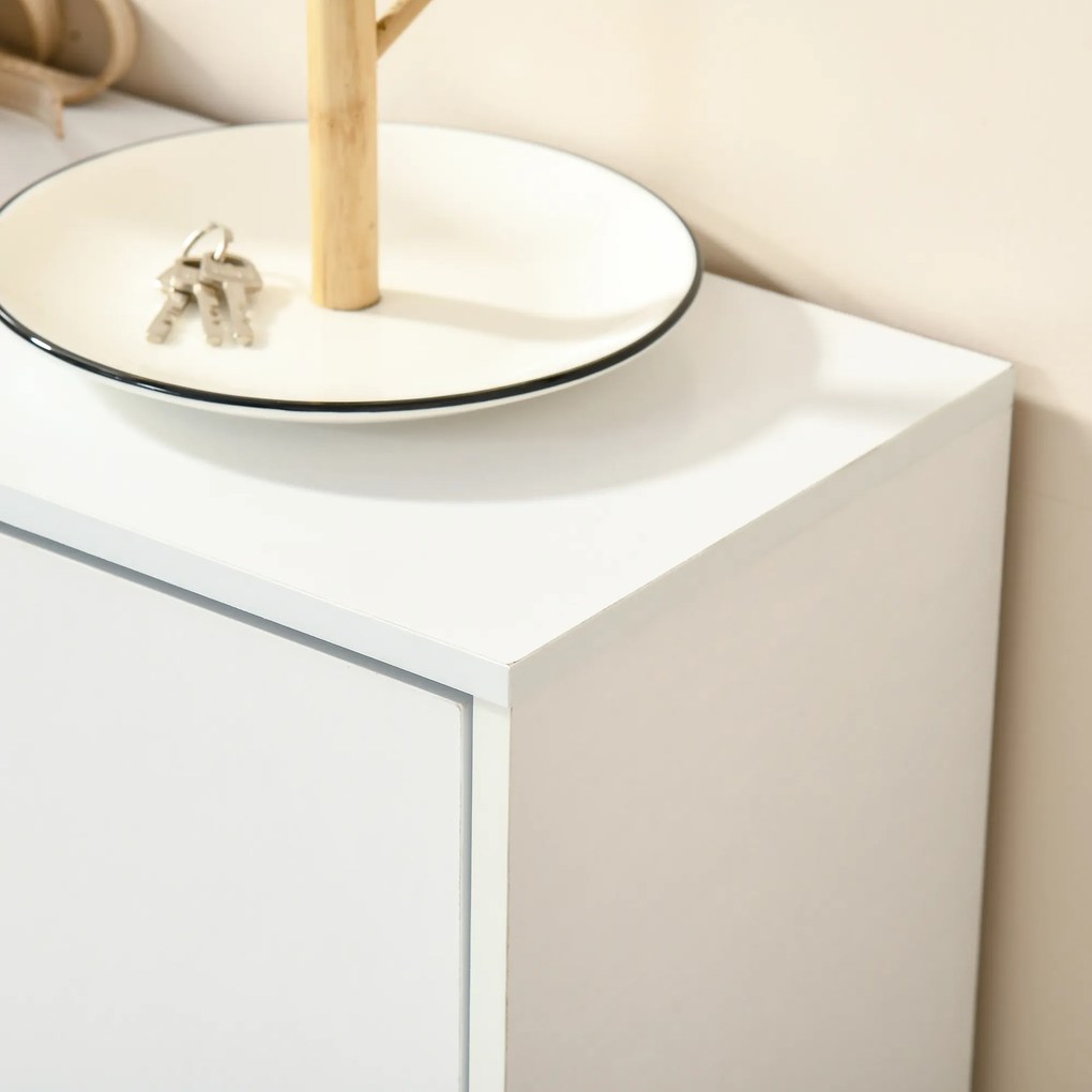 HOMCOM Dulap pentru pantofi dim. 60L x 24l x 80H cm 2 uși batante Alb | Aosom Romania