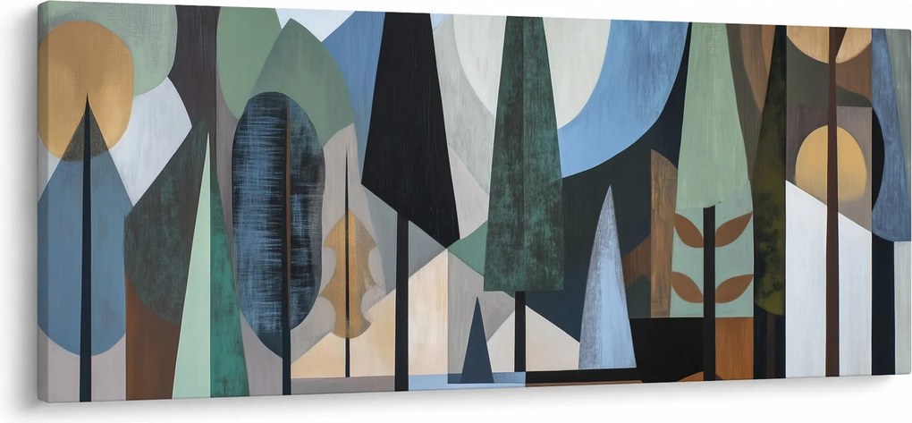 Tablou - Abstracție geometrică naturală II. (120x50 cm)
