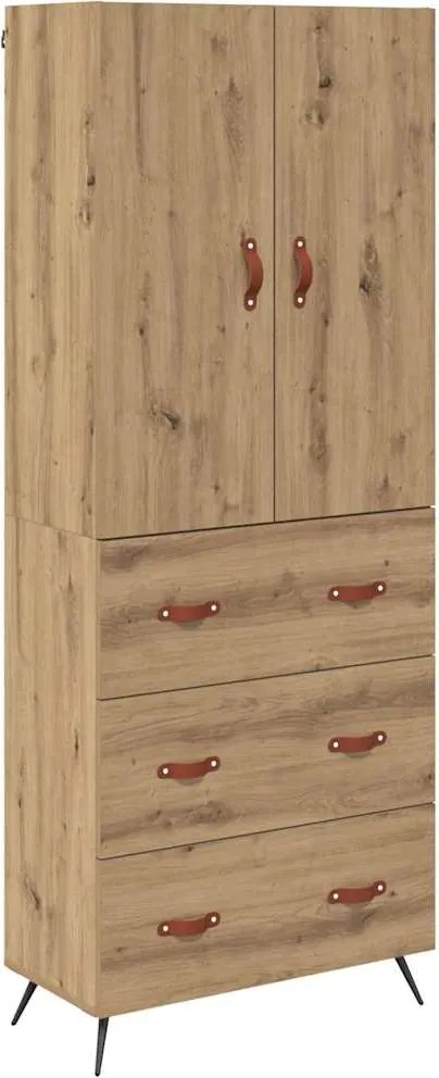 vidaXL Bufet Stejar Artizanal 69,5 x 34 x 180 cm Lemn compozit