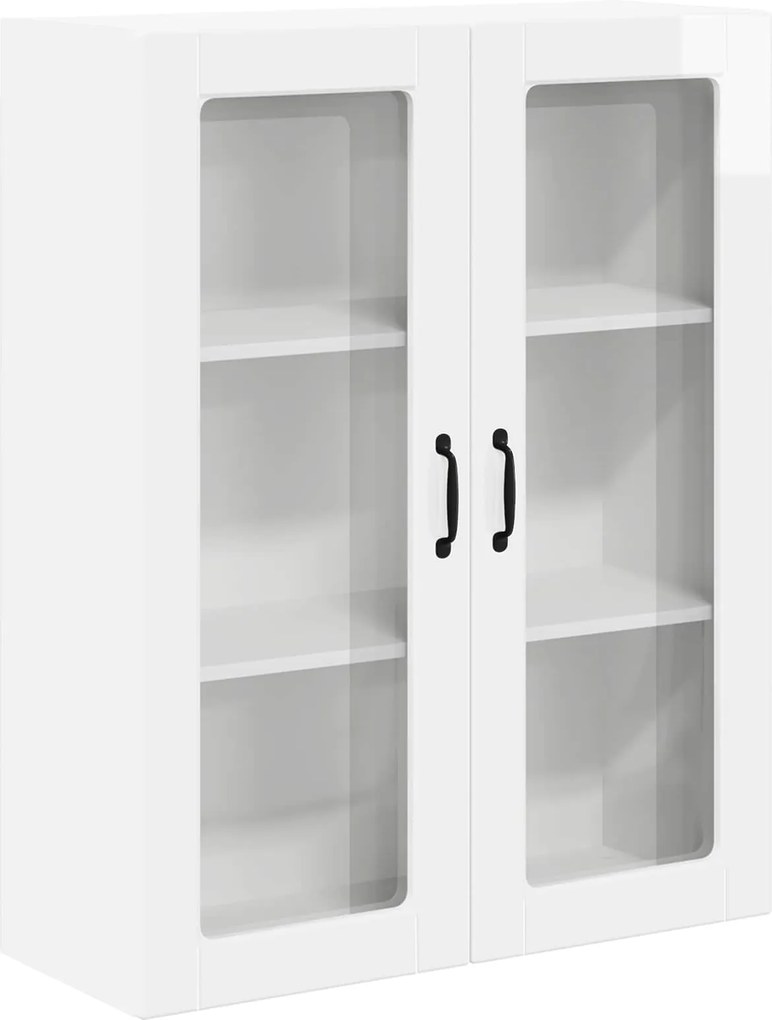 vidaXL Dulap suspendat de bucătărie cu ușă Alb lucios 80 x 31 x 100 cm