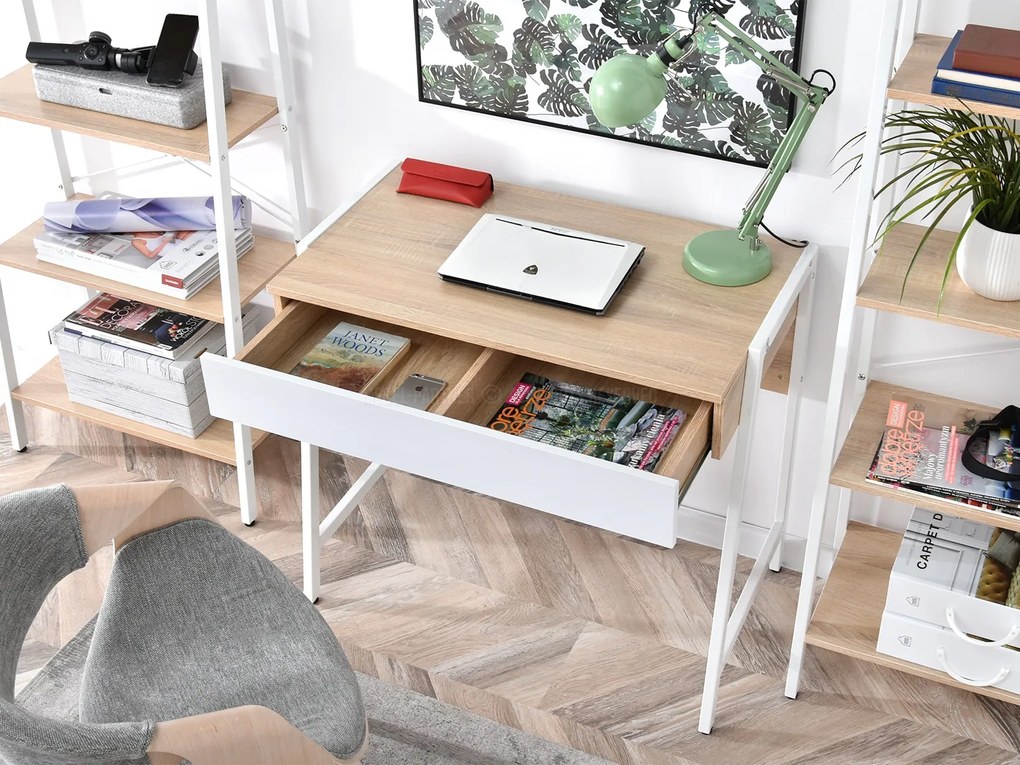 Masă PC Norway (stejar + alb). 1109803
