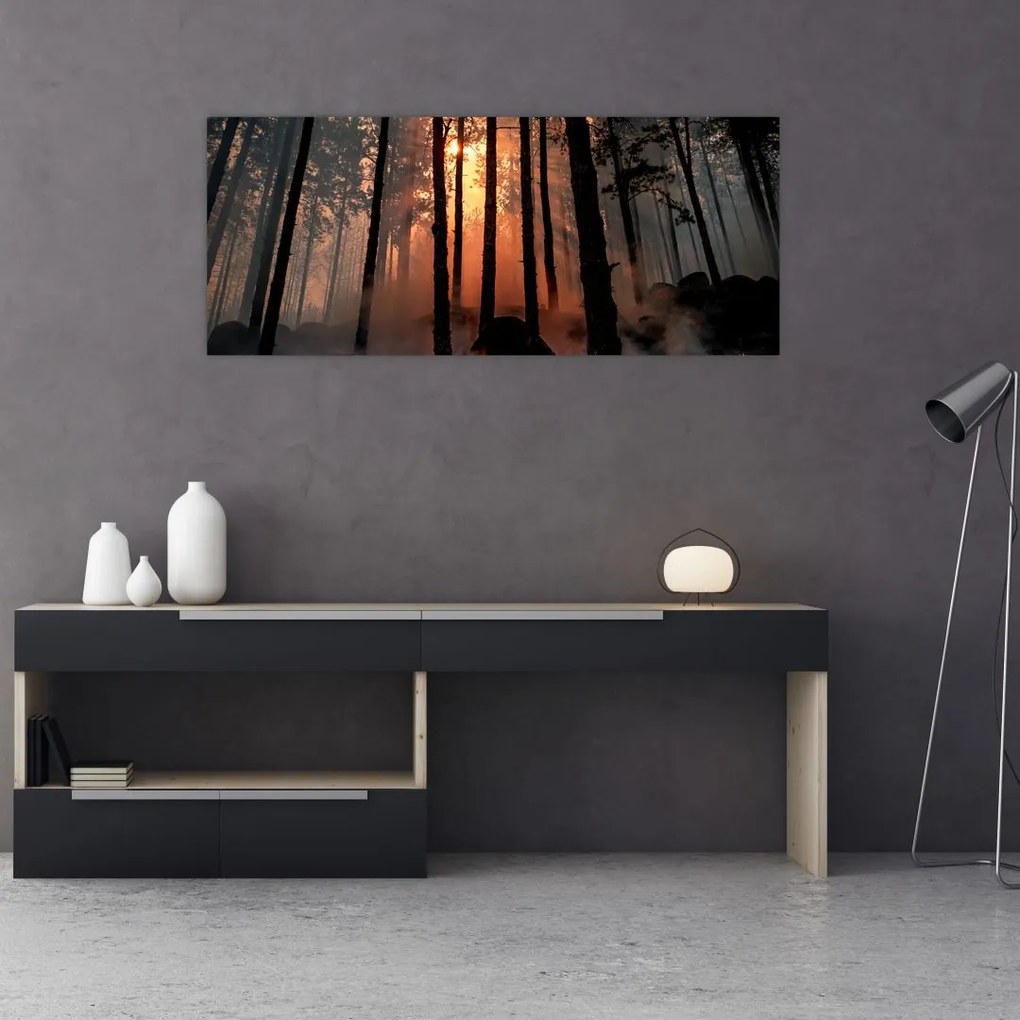 Tablou cu pădure întunecată (120x50 cm)