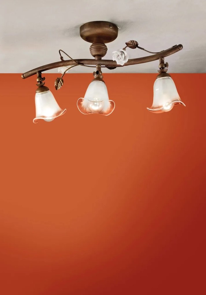Lustra aplicata clasica cu flori din ceramica realizate manual SIENAL