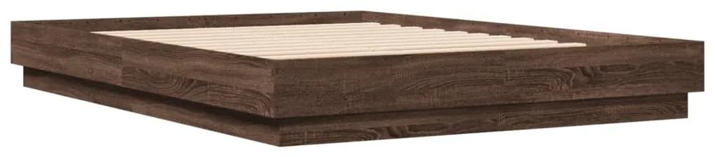 3209855 vidaXL Cadru de pat, stejar maro, 150x200 cm, lemn prelucrat
