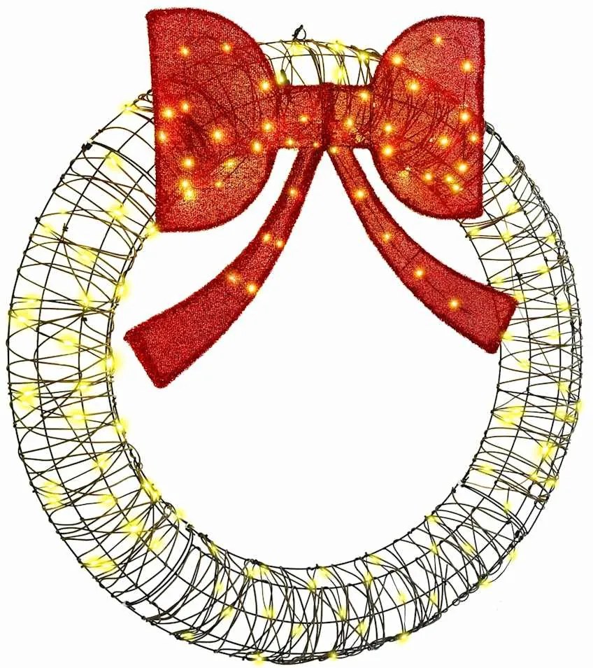 vidaXL Coroană cu 150 LED Alb cald 121 x 121 x 10 cm Ratan