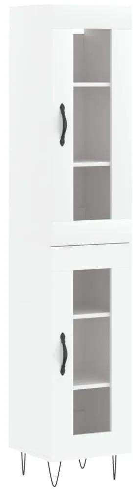 3199457 vidaXL Dulap înalt, alb, 34,5x34x180 cm, lemn prelucrat