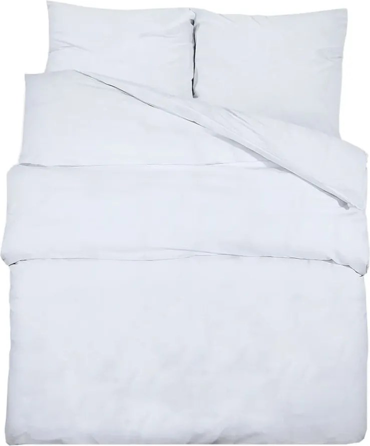 vidaXL Set cu husă de pilotă, alb, 135x200 cm, microfibră