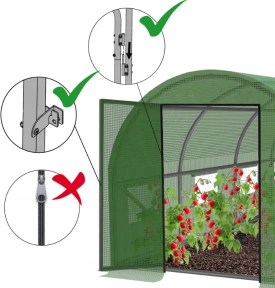 Politunel de grădină EXTRA 2 x 3 m cu ușă articulată