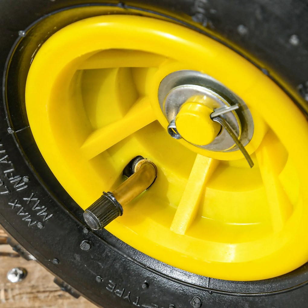 Outsunny Roabă de Grădină cu Mâner și 4 Roți Mari, Capacitate 150 kg, 94x48,5x100 cm, Verde | Aosom Romania