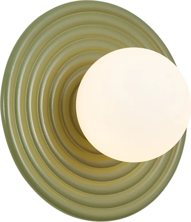 Lampă de perete retro verde cu opal rotund 20cm IP44 - Lila