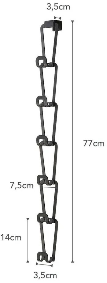 Cuier pentru genți cu 6 cârlige YAMAZAKI Kanazawa, negru