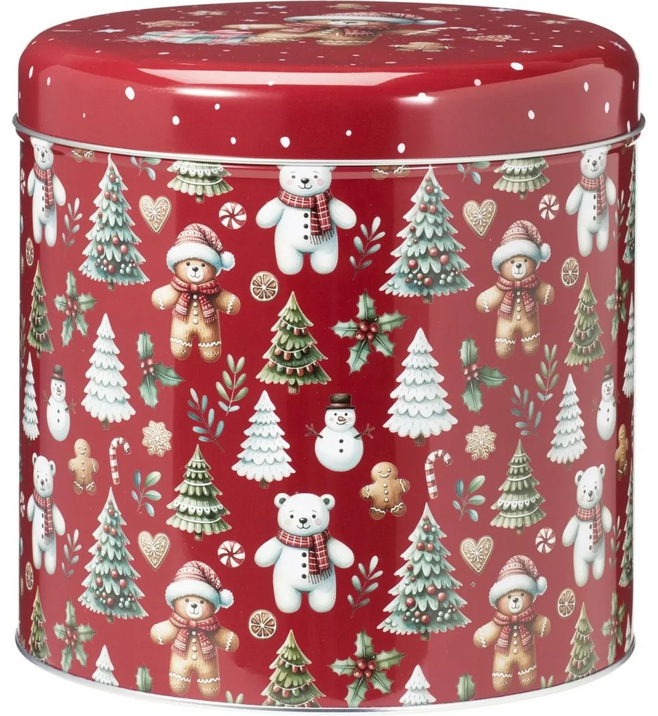 Set de 2 cutii metalice de Crăciun Teddies