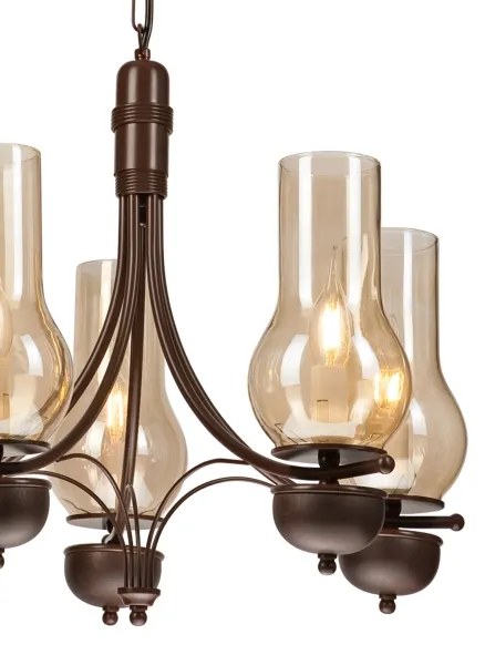 Lustră pe lanț Brilagi COTTAGE 5xE14/40W/230V stejar/maro