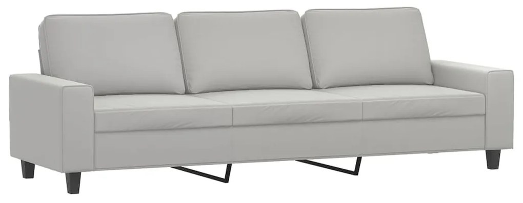 348994 vidaXL Canapea cu 3 locuri, gri deschis, 210 cm, țesătură microfibră