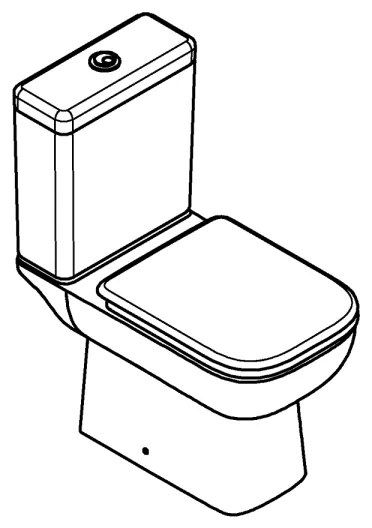 GROHE 39951000 - WC combinat START EDGE 384 × 668 mm ceramică/albă