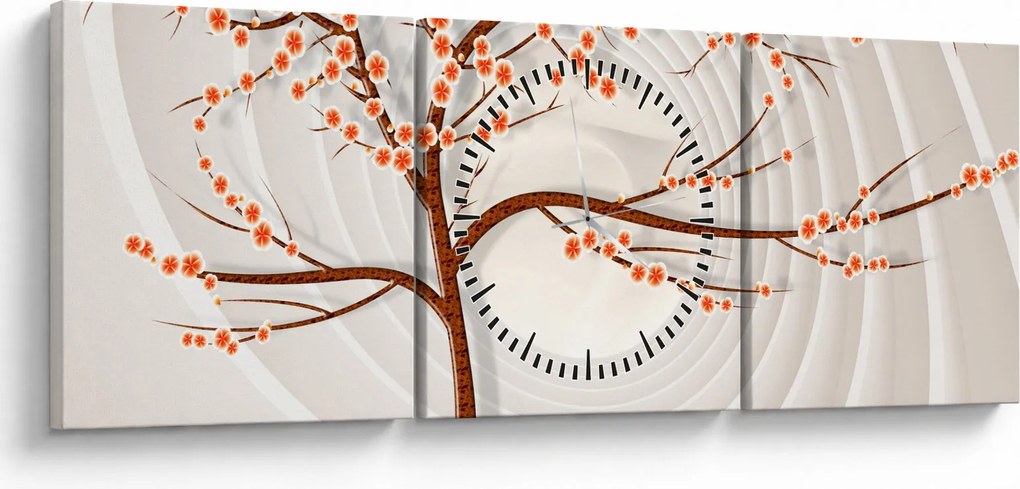 Tablou - Copac în infinit (cu ceas) (90x30 cm)