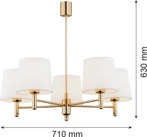 Brilagi - Candelabru cu tijă MONTE 5xE27/60W/230V crem/auriu